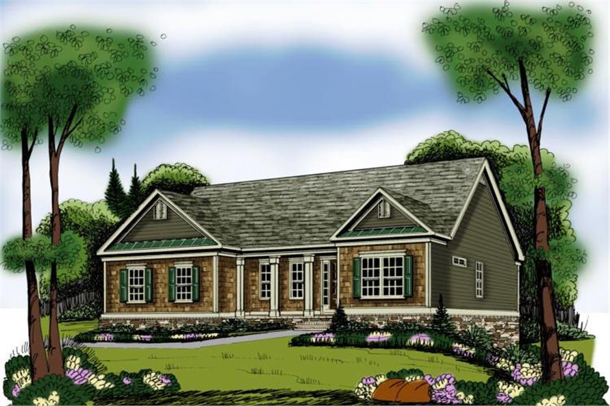 3-Bedroom, 1960 Sq Ft Ranch House Plan - 104-1088 - Front Exterior