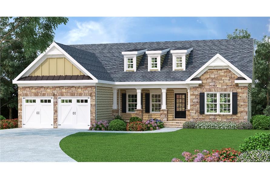 104-1089: Home Plan Rendering-Front View