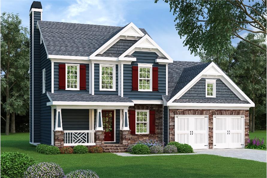 Country House Plan - 3 Bedrms, 2.5 Baths - 1496 Sq Ft - #104-1103