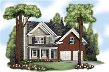 5-Bedroom, 2954 Sq Ft Traditional House Plan - 104-1187 - Front Exterior