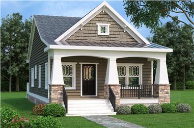 2-Bedroom, 966 Sq Ft Bungalow Home Plan - 104-1195 - Main Exterior