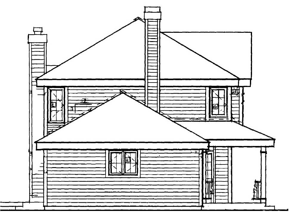 Home Plan Left Elevation of this 3-Bedroom,1522 Sq Ft Plan -105-1004