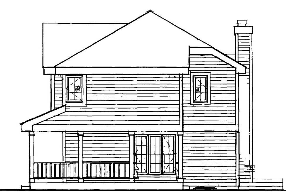 Home Plan Right Elevation of this 3-Bedroom,1522 Sq Ft Plan -105-1004