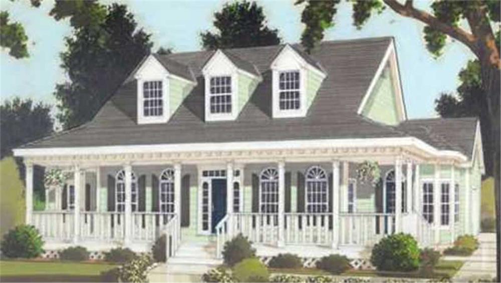 Front elevation of Country home (ThePlanCollection: House Plan #105-1018)