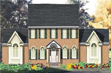 4-Bedroom, 2256 Sq Ft Colonial Home Plan - 105-1022 - Main Exterior