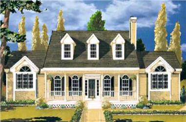 3-Bedroom, 1759 Sq Ft Colonial Home Plan - 105-1026 - Main Exterior