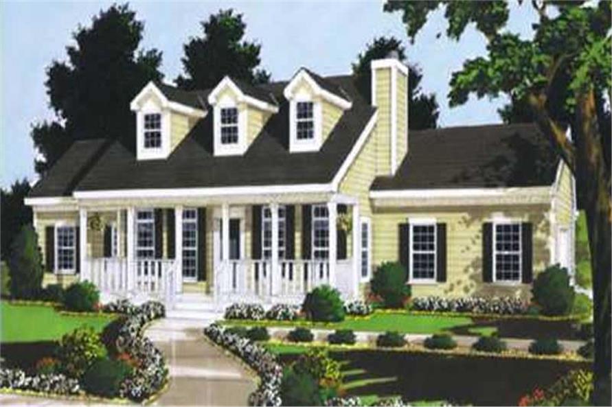 3-Bedroom, 1446 Sq Ft Country Home Plan - 105-1028 - Main Exterior