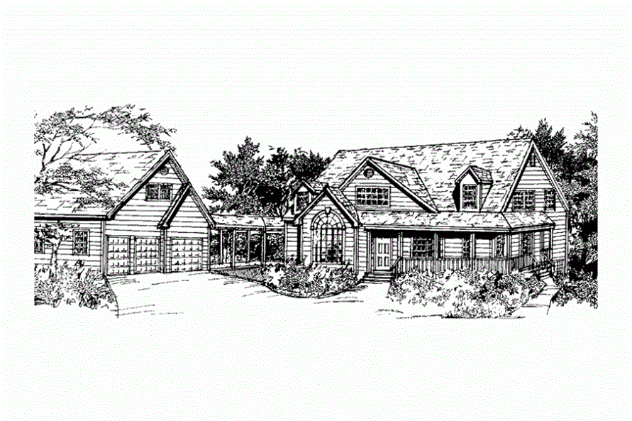 105-1052: Home Plan Front Elevation