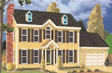 4-Bedroom, 2141 Sq Ft Colonial Home Plan - 105-1061 - Main Exterior