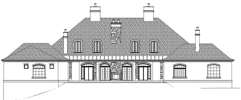 Home Plan Rear Elevation of this 3-Bedroom,5194 Sq Ft Plan -106-1002