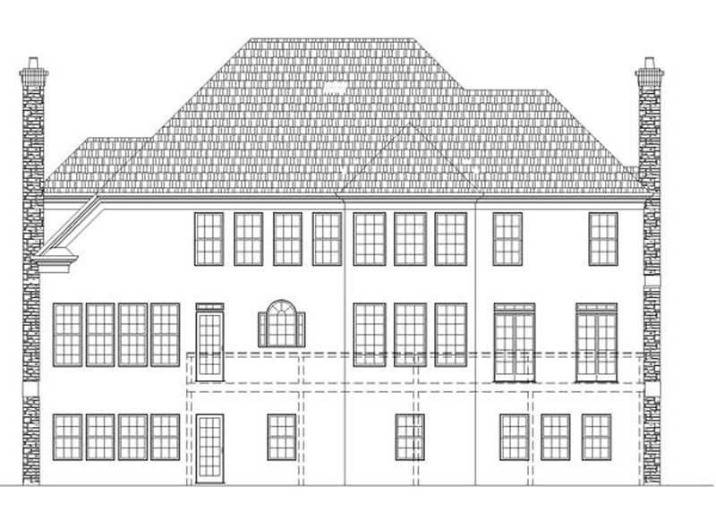 Home Plan Rear Elevation of this 4-Bedroom,3324 Sq Ft Plan -106-1005