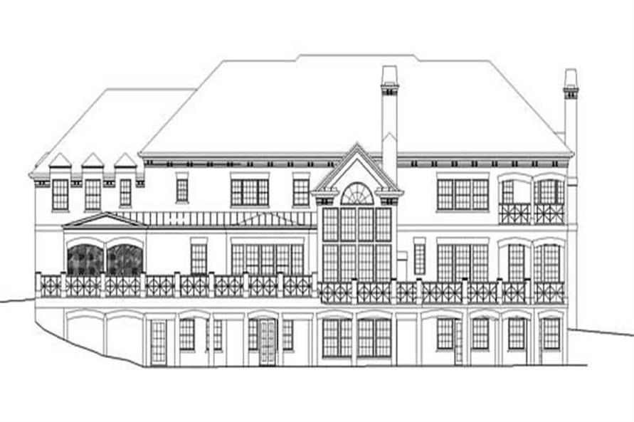 Home Plan Rear Elevation of this 5-Bedroom,5768 Sq Ft Plan -106-1009