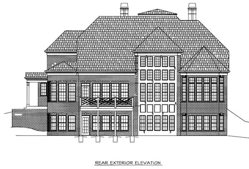 Home Plan Rear Elevation of this 4-Bedroom,3159 Sq Ft Plan -106-1010