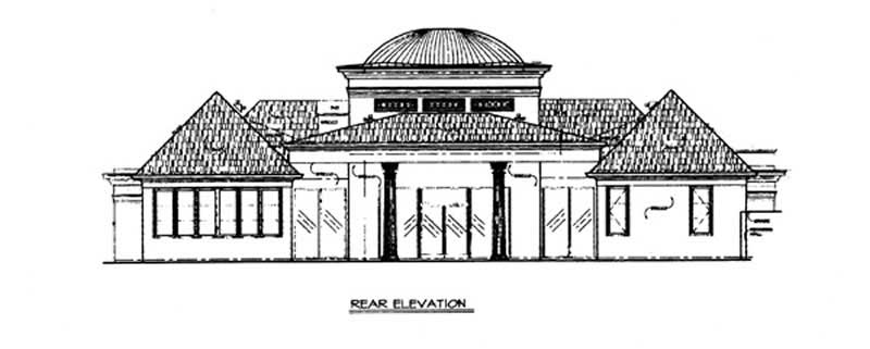 Home Plan Rear Elevation of this 3-Bedroom,3489 Sq Ft Plan -106-1018