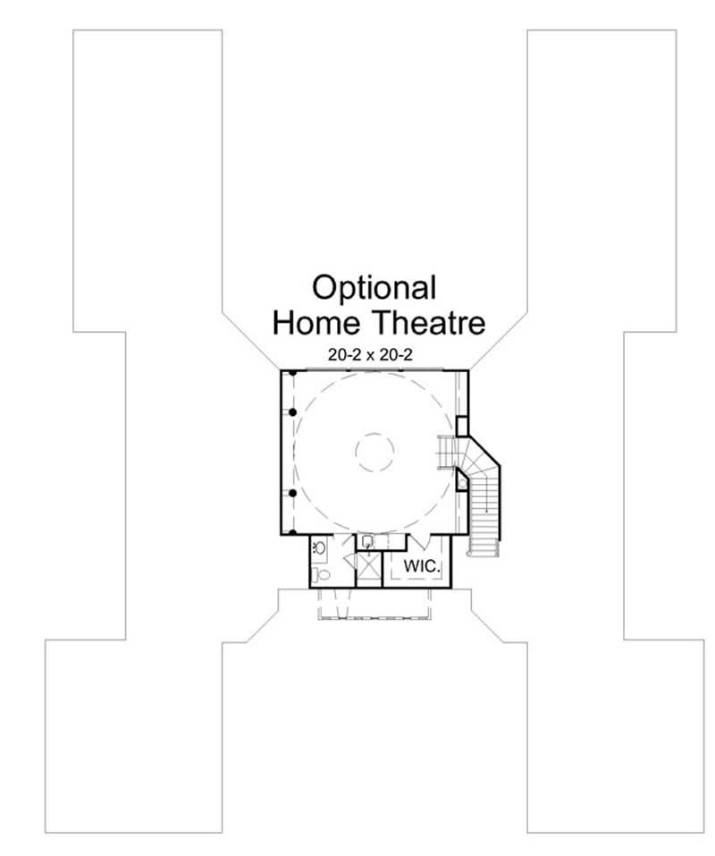 Floor Plan Second Story of European Plan #106-1018