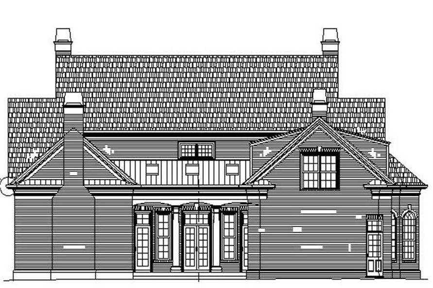 Home Plan Rear Elevation of this 4-Bedroom,4049 Sq Ft Plan -106-1026