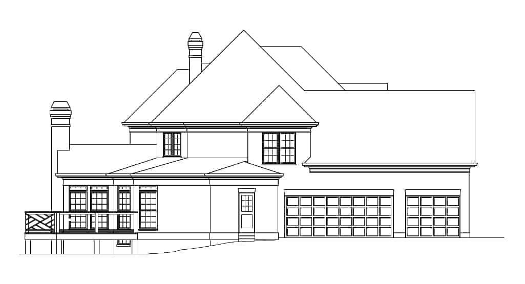 Home Plan Left Elevation of this 4-Bedroom,3527 Sq Ft Plan -106-1049