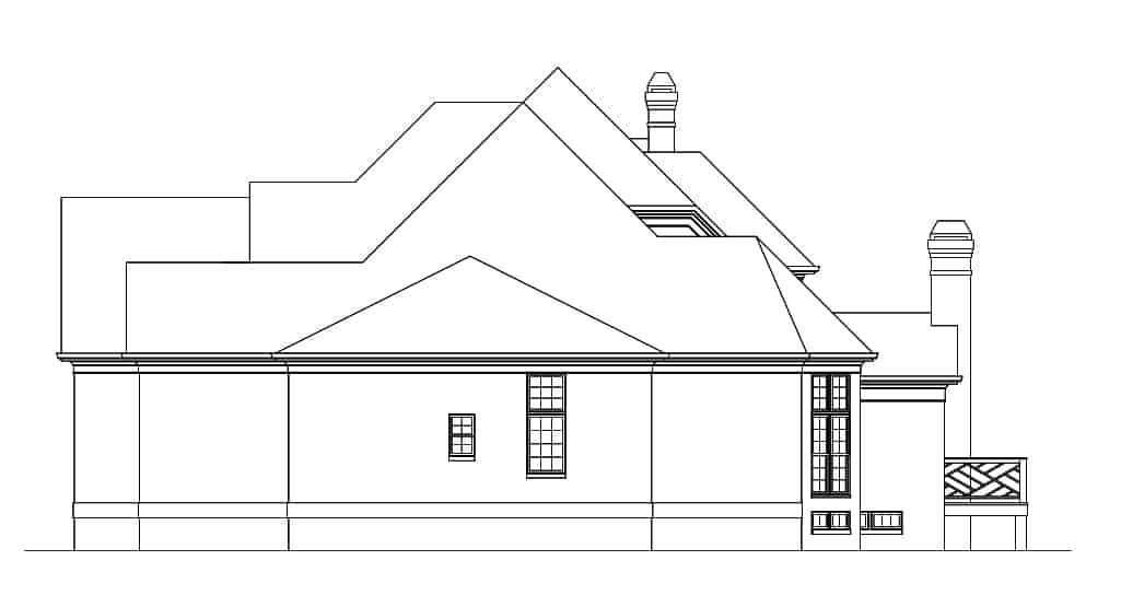 Home Plan Right Elevation of this 4-Bedroom,3527 Sq Ft Plan -106-1049