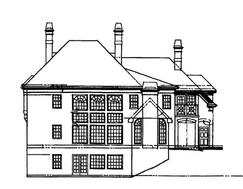 Home Plan Rear Elevation of this 4-Bedroom,3497 Sq Ft Plan -106-1057