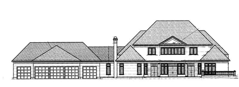 Home Plan Rear Elevation of this 4-Bedroom,4406 Sq Ft Plan -106-1062