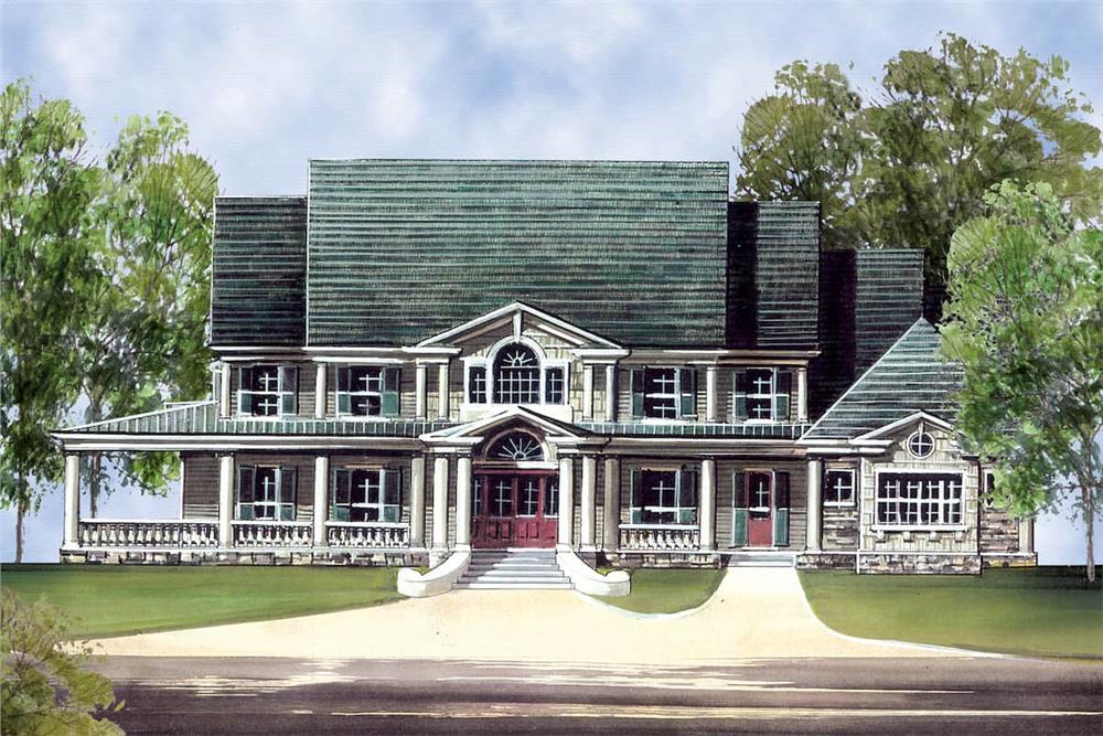 Colonial style home (ThePlanCollection: Plan #106-1063)