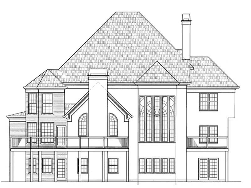 Home Plan Rear Elevation of this 5-Bedroom,4480 Sq Ft Plan -106-1078