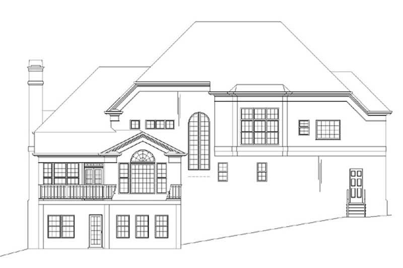 Home Plan Rear Elevation of this 4-Bedroom,3676 Sq Ft Plan -106-1082