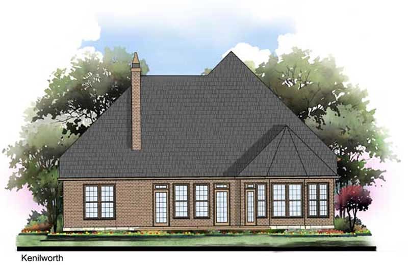 Home Plan Rear Elevation of this 3-Bedroom,1779 Sq Ft Plan -106-1090