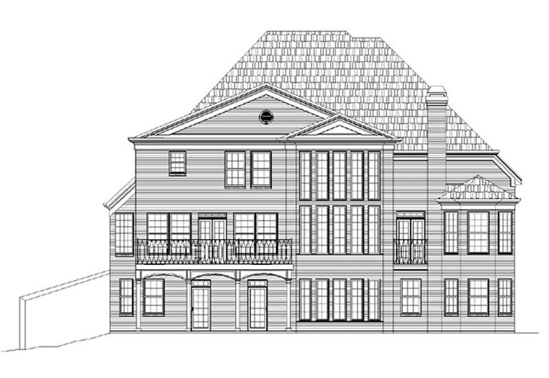 Home Plan Rear Elevation of this 5-Bedroom,3339 Sq Ft Plan -106-1091