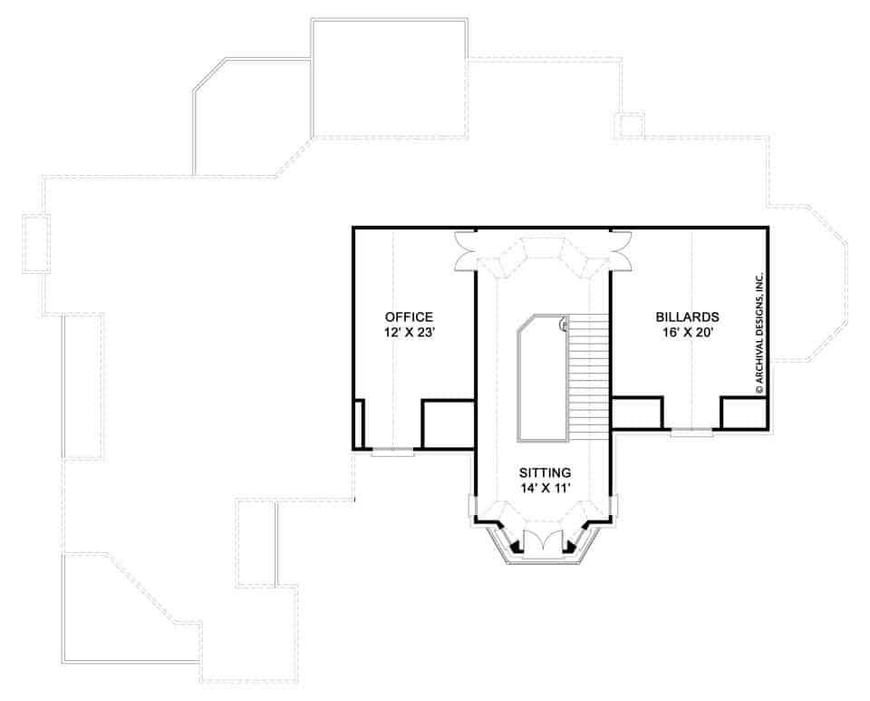 Floor Plan Third Story of Luxury Plan #106-1094