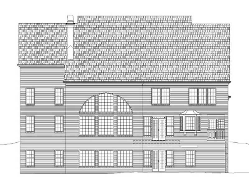 Home Plan Rear Elevation of this 5-Bedroom,4463 Sq Ft Plan -106-1096