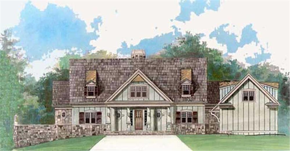 Front elevation of Cottage home (ThePlanCollection: House Plan #106-1097)