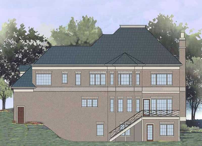 Home Plan Rear Elevation of this 4-Bedroom,2996 Sq Ft Plan -106-1099