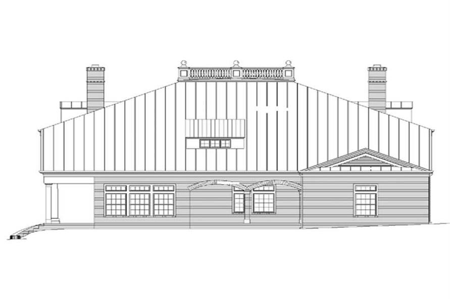 Home Plan Rear Elevation of this 3-Bedroom,4969 Sq Ft Plan -106-1102