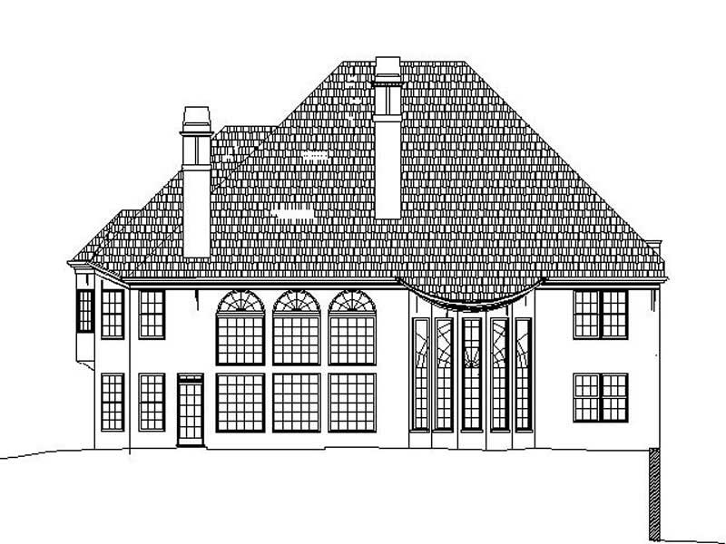 Home Plan Rear Elevation of this 5-Bedroom,4325 Sq Ft Plan -106-1103