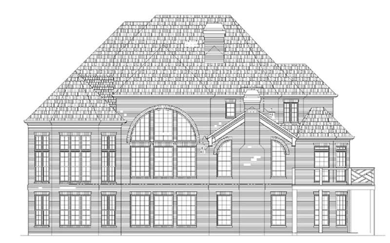 Home Plan Rear Elevation of this 4-Bedroom,3435 Sq Ft Plan -106-1112