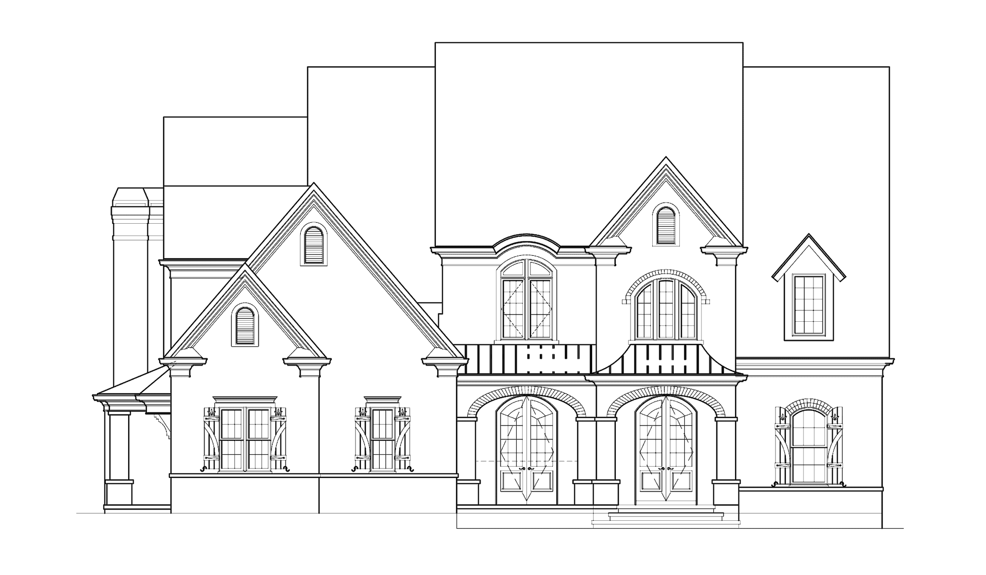Home Plan Front Elevation of this 4-Bedroom,3304 Sq Ft Plan -106-1119