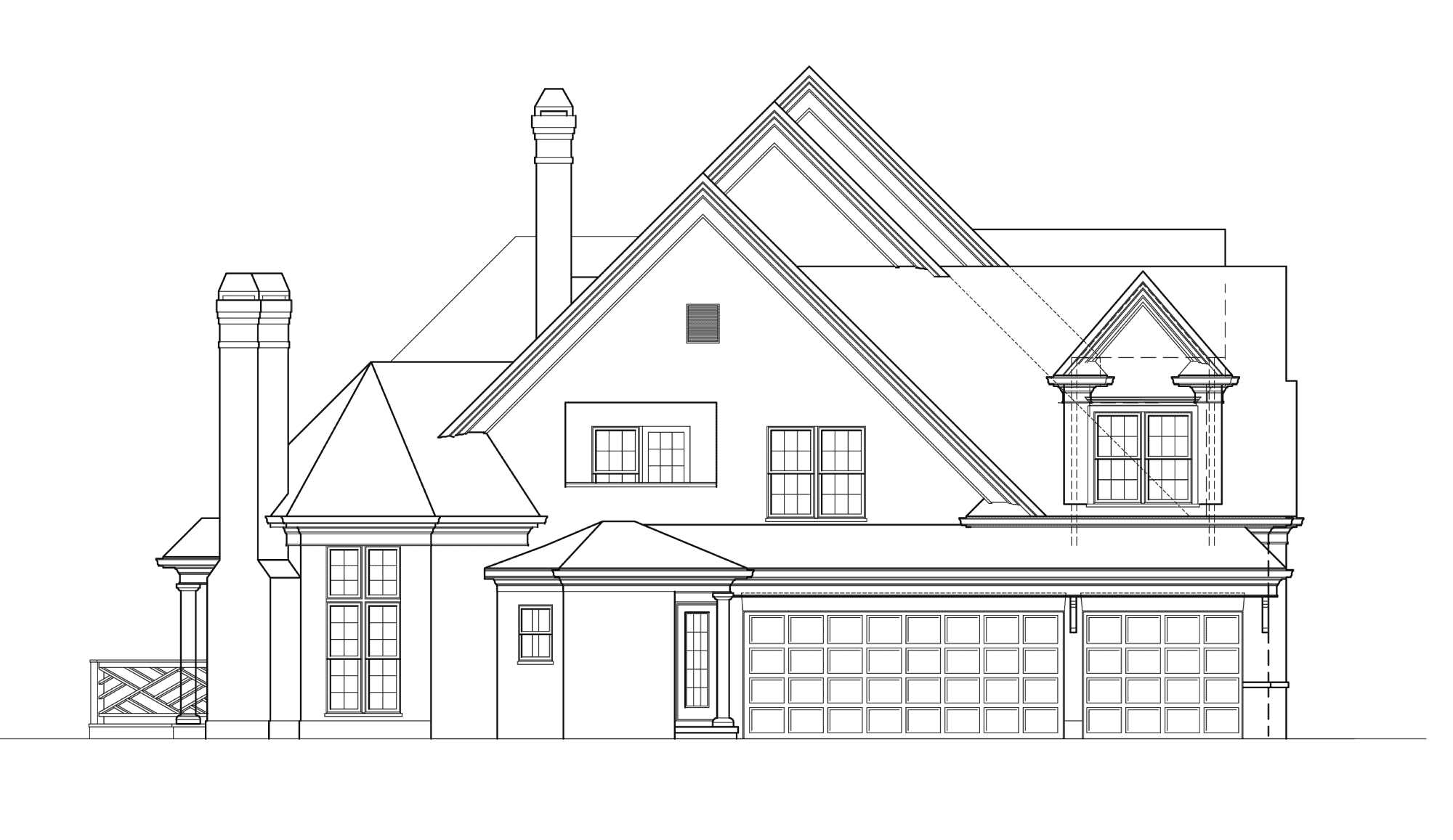 Home Plan Left Elevation of this 4-Bedroom,3304 Sq Ft Plan -106-1119