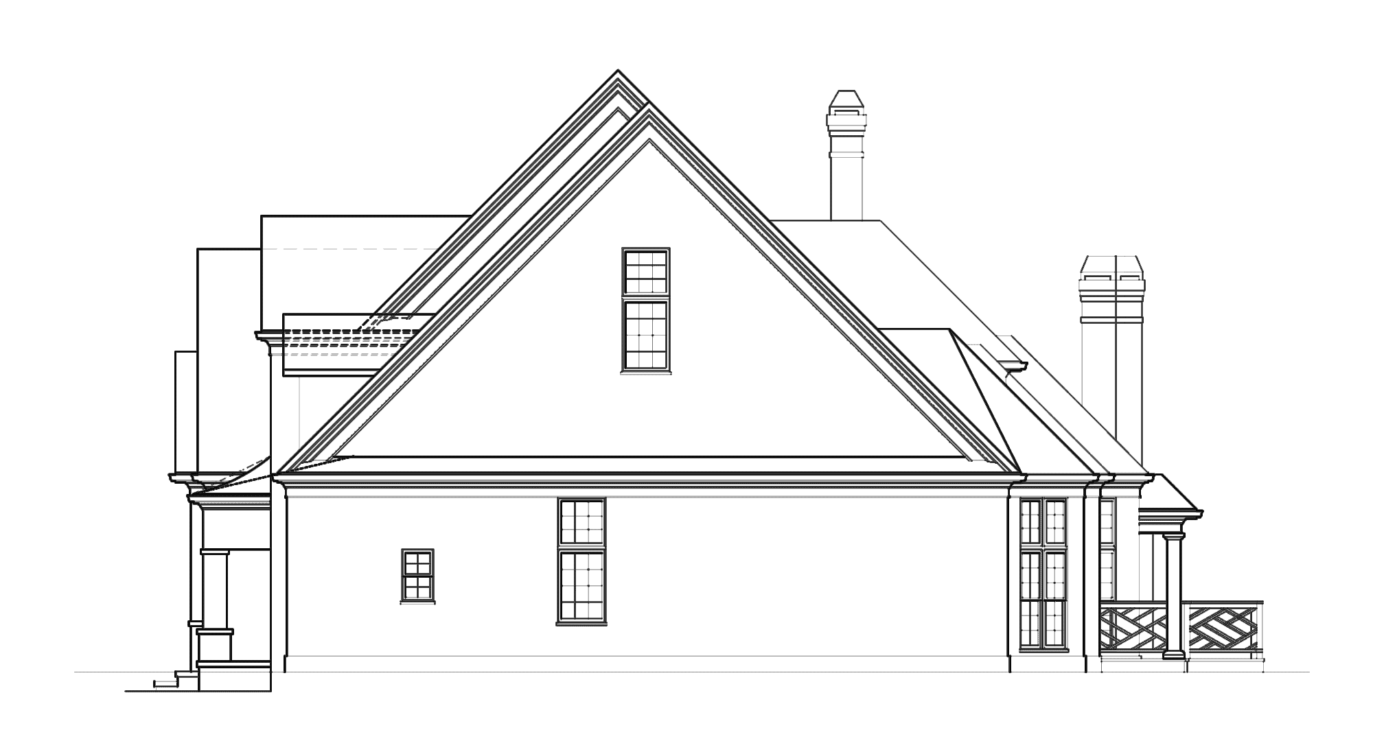Home Plan Right Elevation of this 4-Bedroom,3304 Sq Ft Plan -106-1119