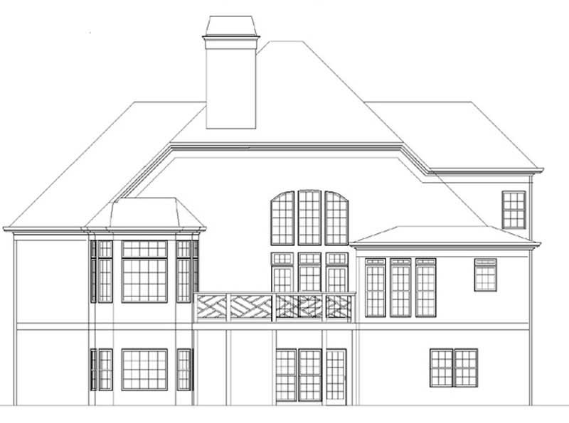 Home Plan Rear Elevation of this 4-Bedroom,3155 Sq Ft Plan -106-1121