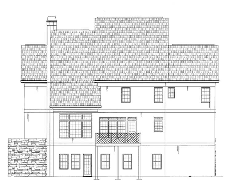 Home Plan Rear Elevation of this 3-Bedroom,2625 Sq Ft Plan -106-1122