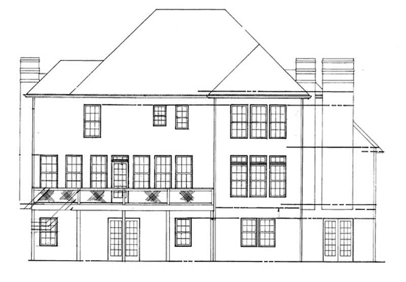 Home Plan Rear Elevation of this 4-Bedroom,2491 Sq Ft Plan -106-1125
