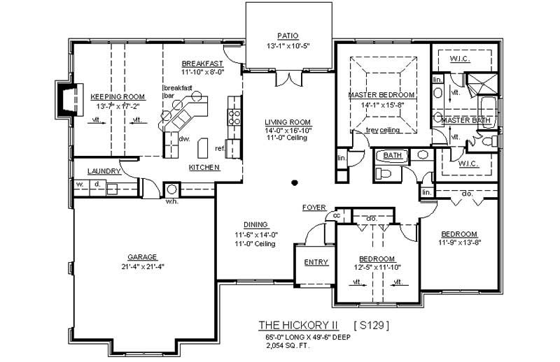 Floor Plan First Story of European Plan #106-1127
