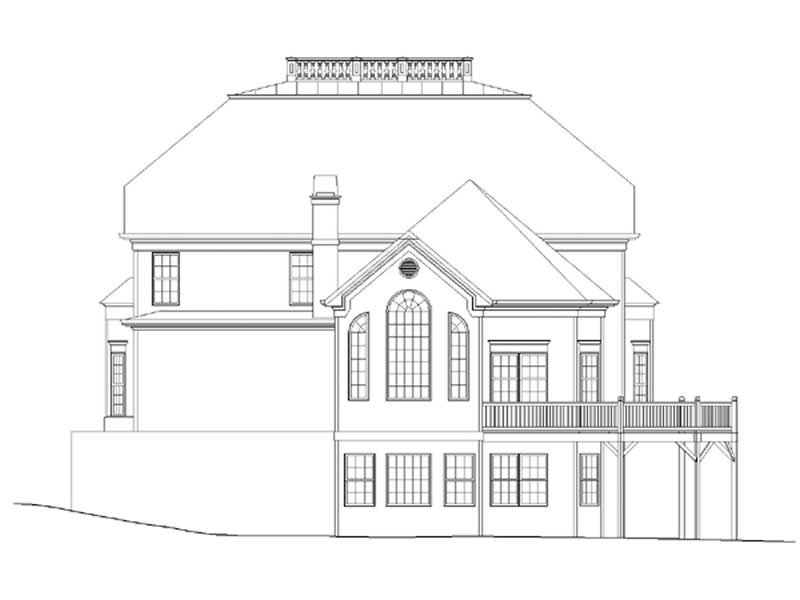 Home Plan Rear Elevation of this 4-Bedroom,3265 Sq Ft Plan -106-1130
