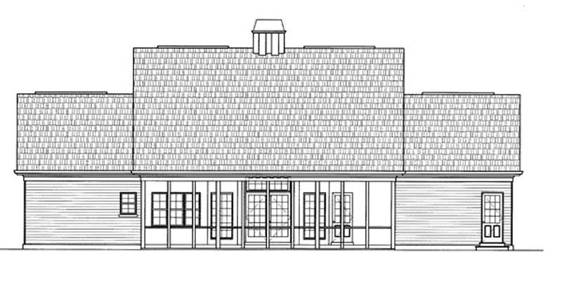 Home Plan Rear Elevation of this 3-Bedroom,2594 Sq Ft Plan -106-1135