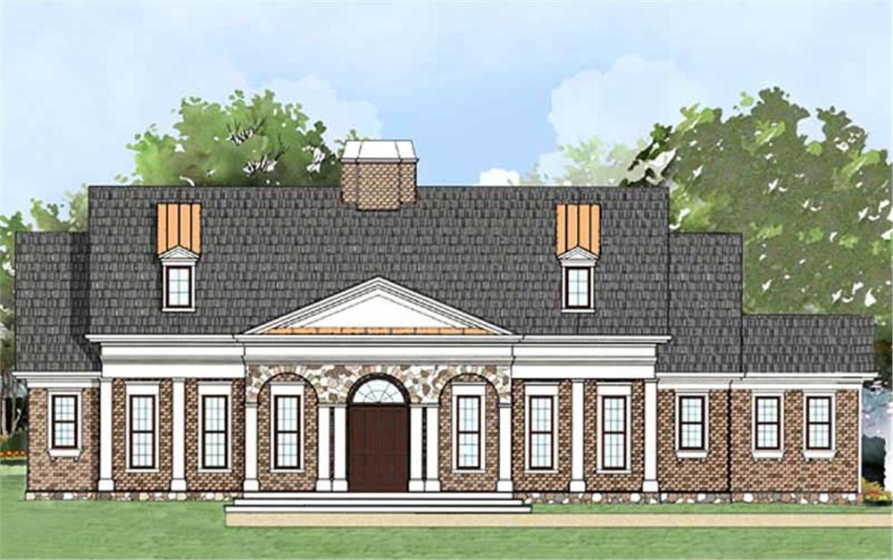 Front elevation of Ranch home (ThePlanCollection: House Plan #106-1137)