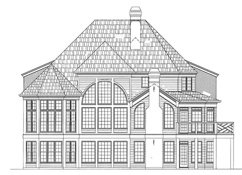 Home Plan Rear Elevation of this 4-Bedroom,3258 Sq Ft Plan -106-1139