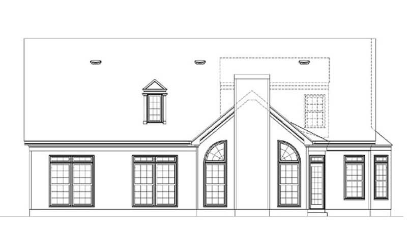 Home Plan Rear Elevation of this 3-Bedroom,1746 Sq Ft Plan -106-1140