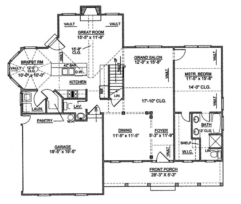 Floor Plan First Story of European Plan #106-1140