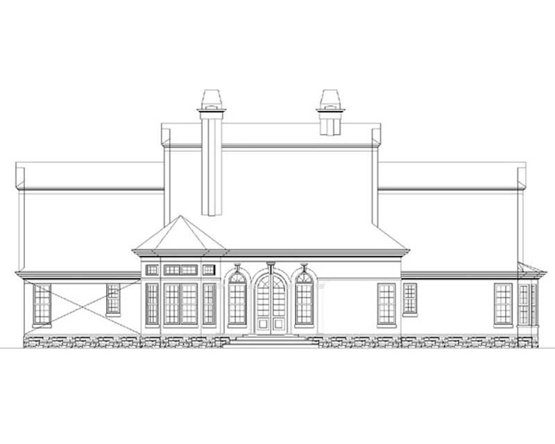 Home Plan Rear Elevation of this 4-Bedroom,2588 Sq Ft Plan -106-1141